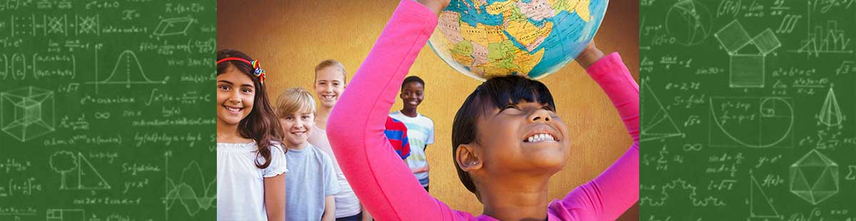 Kids and globe